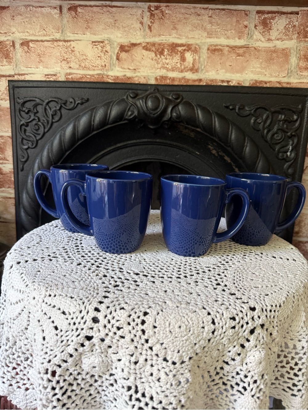Corelle Navy Blue Stoneware Coffee Cups Coffee Mugs - Set of 4